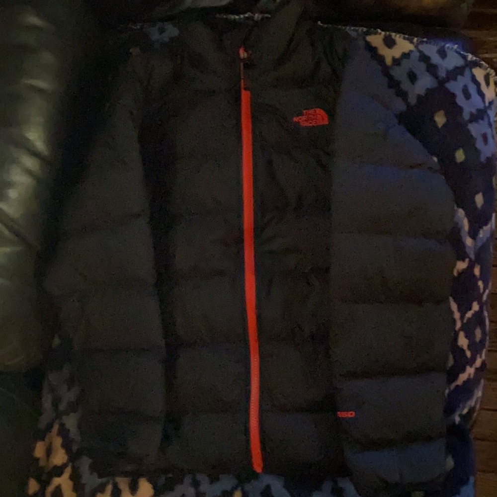 NorthFace Jacket Youth size Large 14 Black with down insulation